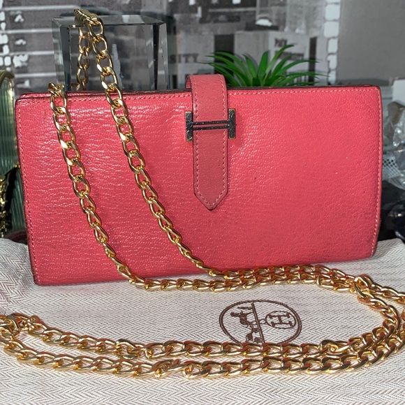 Authentic Rare Pink Hermes Bearn Wallet - Picture 3 of 16